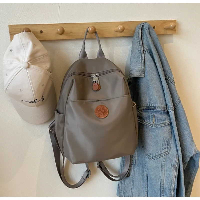 New Hot Women's Backpacks Designer High Quality Soft Nylon Simple Fashion Bag(Grey)