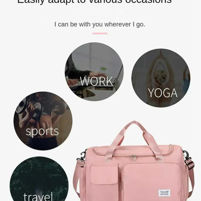Large Capacity Travel & Gym Bag Pink