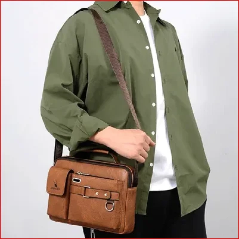 Men's Pu Leather Shoulder Bag (brown shape)