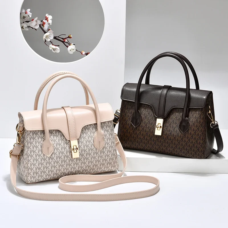 Newest High Quality MK Design American Bag Luxury Women's Handbags(khaki)