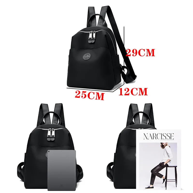 New Hot Women's Backpacks Designer High Quality Soft Nylon Simple Fashion Bag(Black)