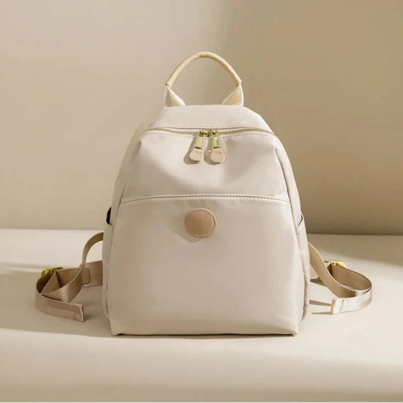 New Hot Women's Backpacks Designer High Quality Soft Nylon Simple Fashion Bag(White)