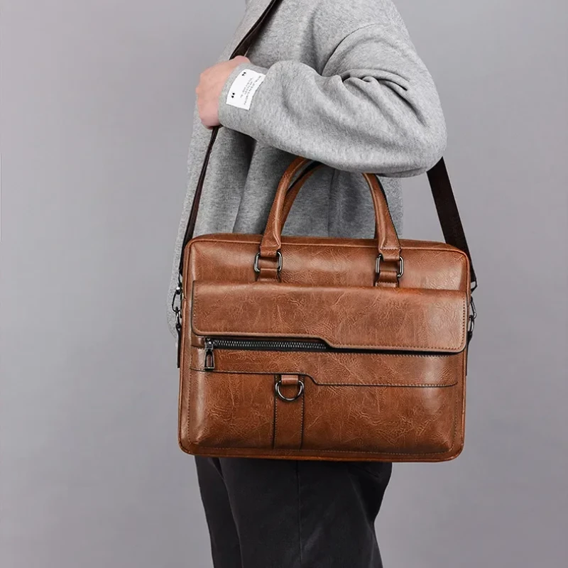 Amsburg Laptop Leather Bag(Chocolate color)