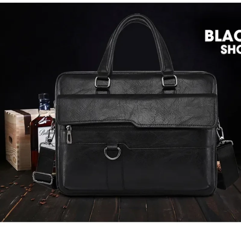 Amsburg Laptop Leather Bag(Black color)