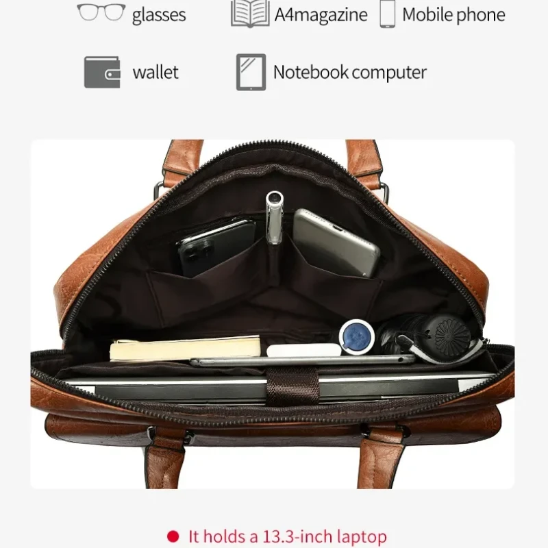 Amsburg Laptop Leather Bag(Black color)