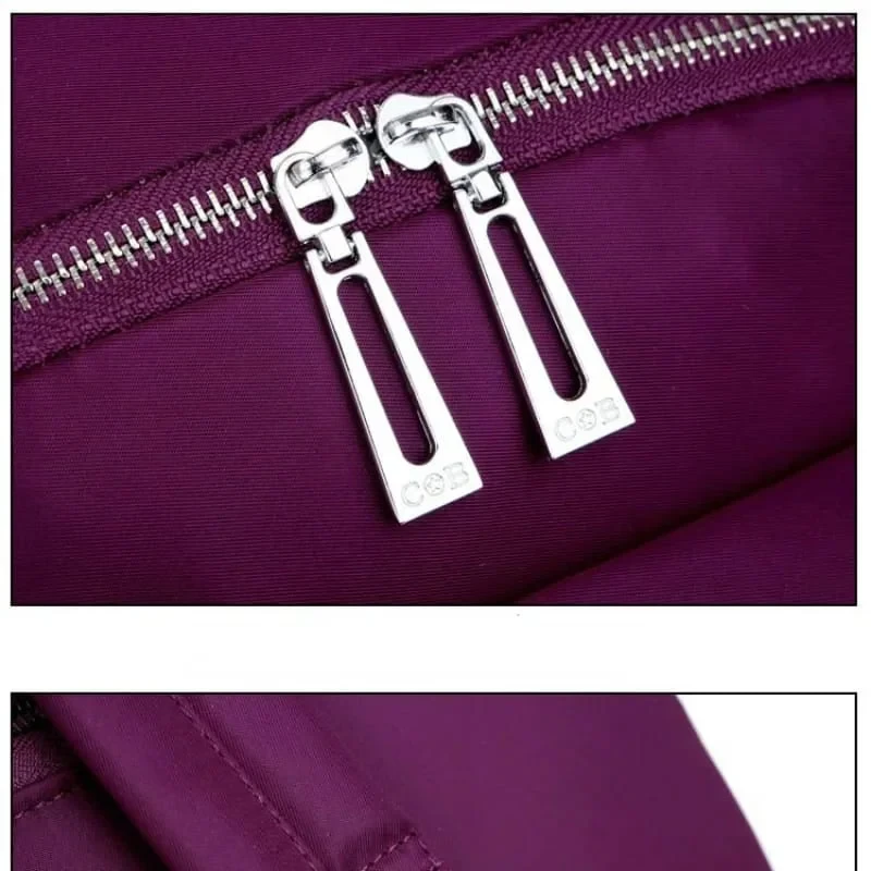 Nylon Backpack Durable Waterproof Casual Shoulder Bag (purple Color)
