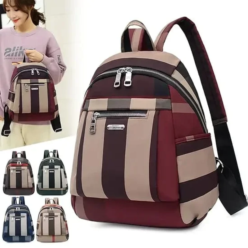 Nylon Backpack Durable Waterproof Casual Shoulder Bag (Blue Color)