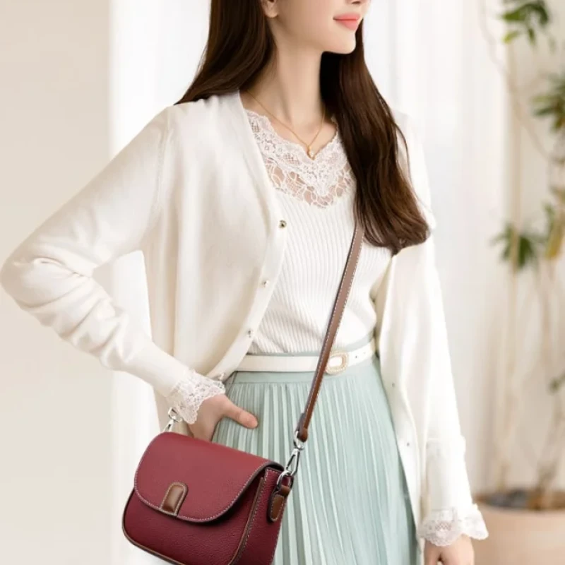 PU Leather Handbags Women Fashion Crossbody Bags(maroon color)