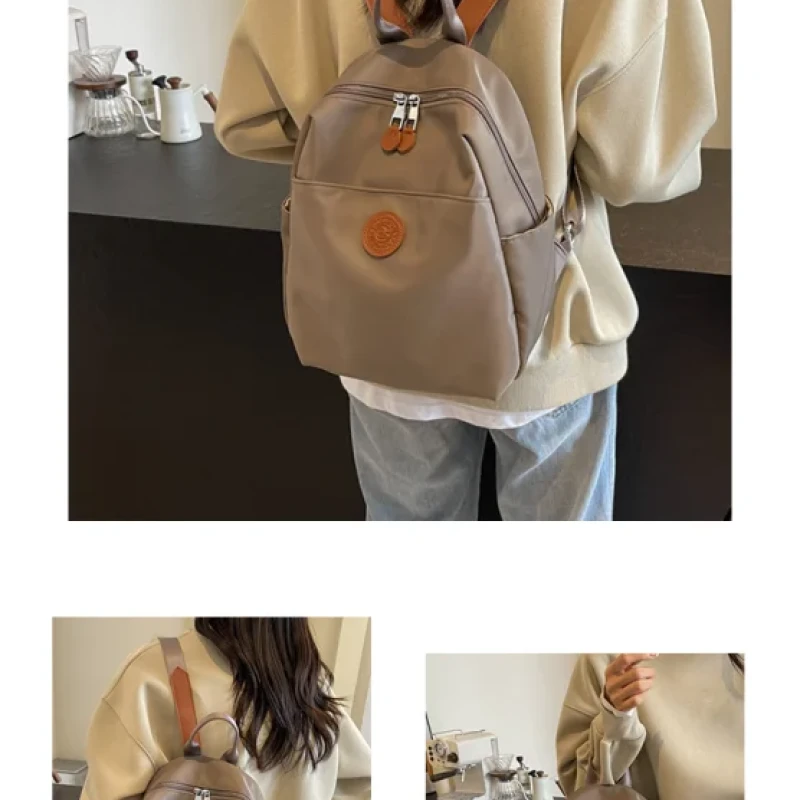 New Hot Women's Backpacks Designer High Quality Soft Nylon Simple Fashion Bag(Grey)